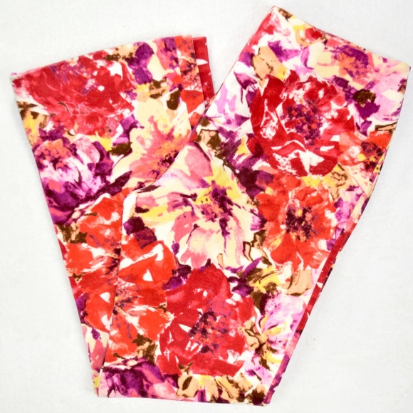 Moschino Pants - Moschino Velvet Watercolor Floral Pants Size 8